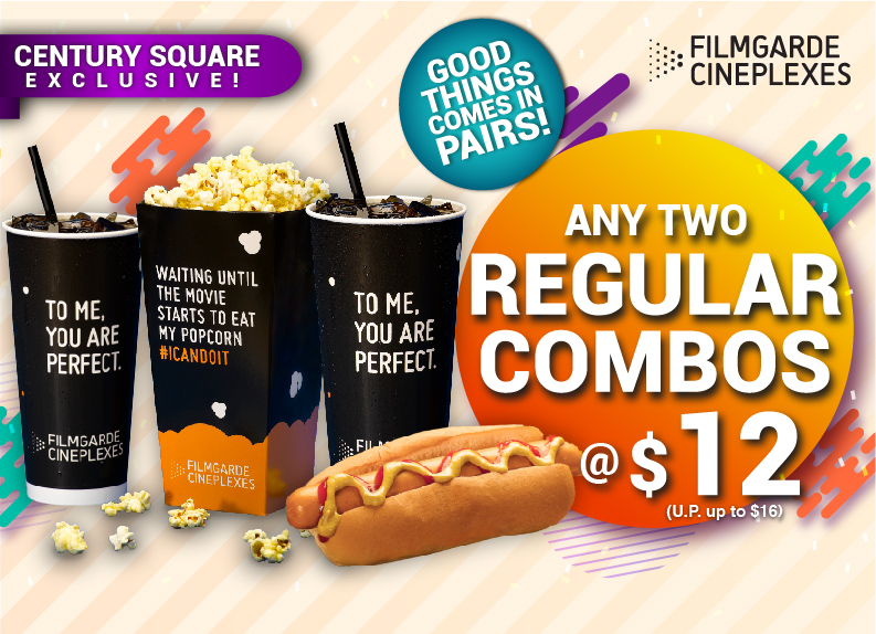 Filmgarde Cineplex Any 2 Regular Combos for $12